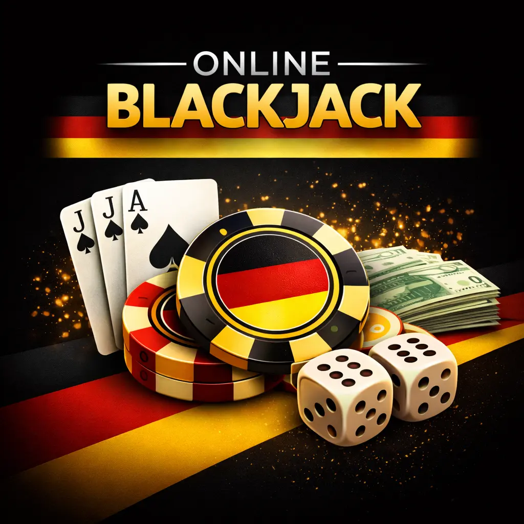 Blackjack Spielkarten auf grünem Filz